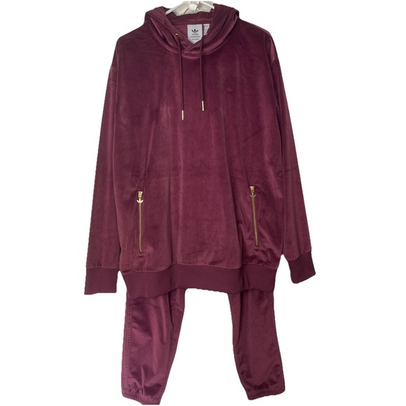 Adidas Originals Men's Oh Veloure Tracksuit 2pc Victory Crimson Large NWOT